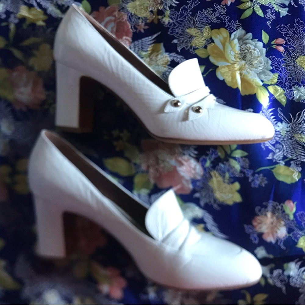 TABITHA SIMMONS white Patent leather 3” block heel